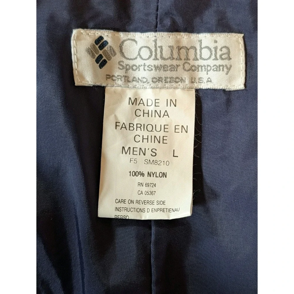 Columbia‎ Nylon Powder Snow Pants Retro Ski Snowboard Navy Blue Men's Large VTG